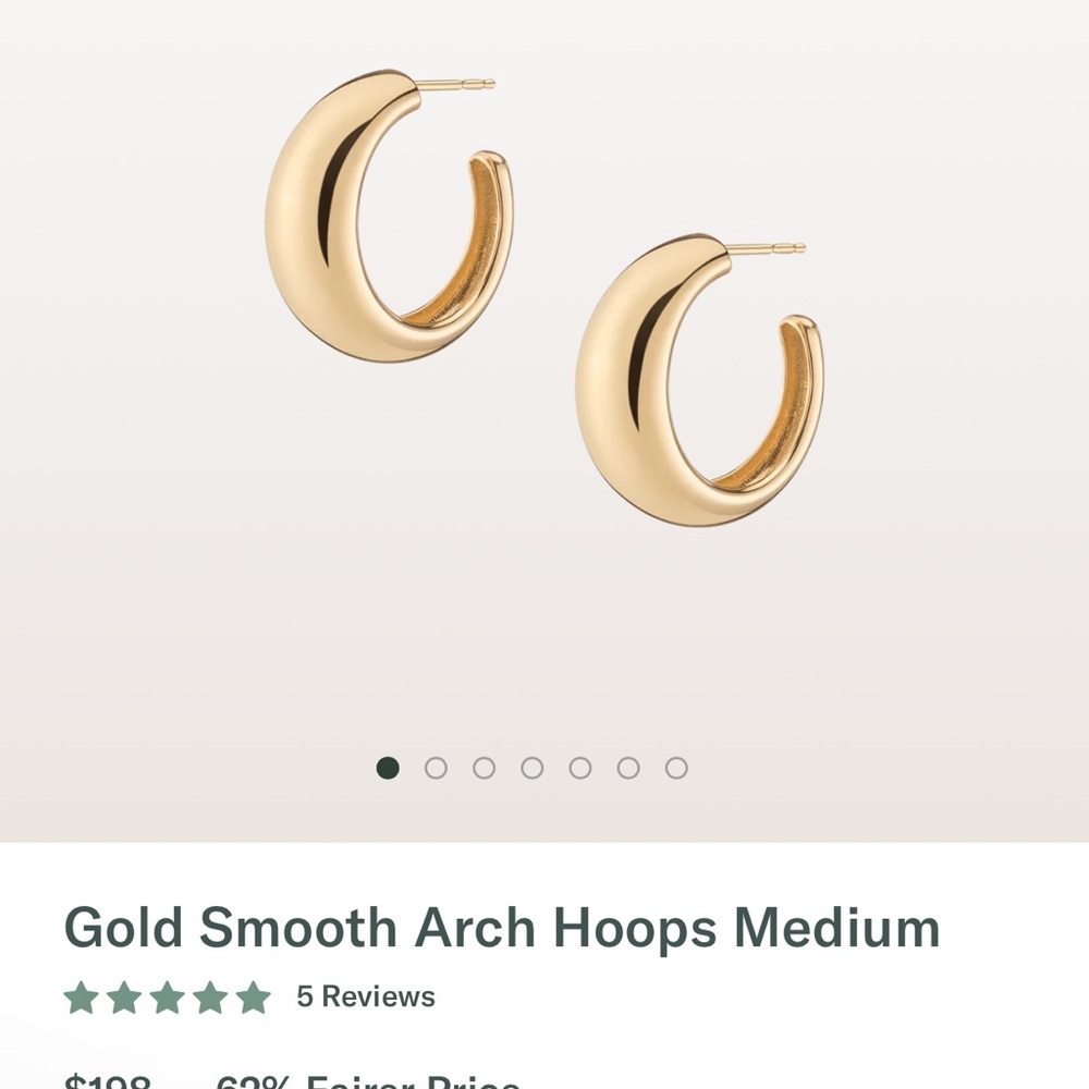 Aurate Gold Smooth Arch Hoop Earrings